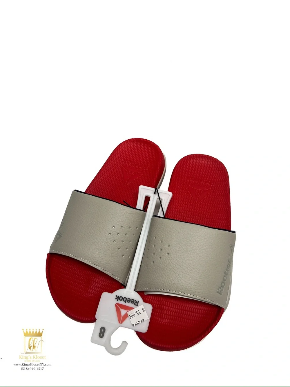 Reebok Red and Beige Slide Sandals